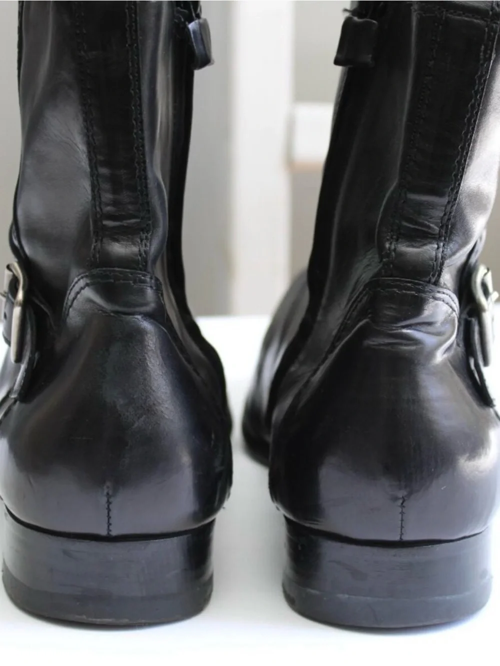 CNC Costume National Black Leather Harness Ankle Boots